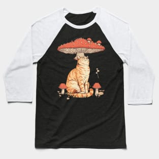 Cat Mushroom Quest Furry Friends' Journey Baseball T-Shirt